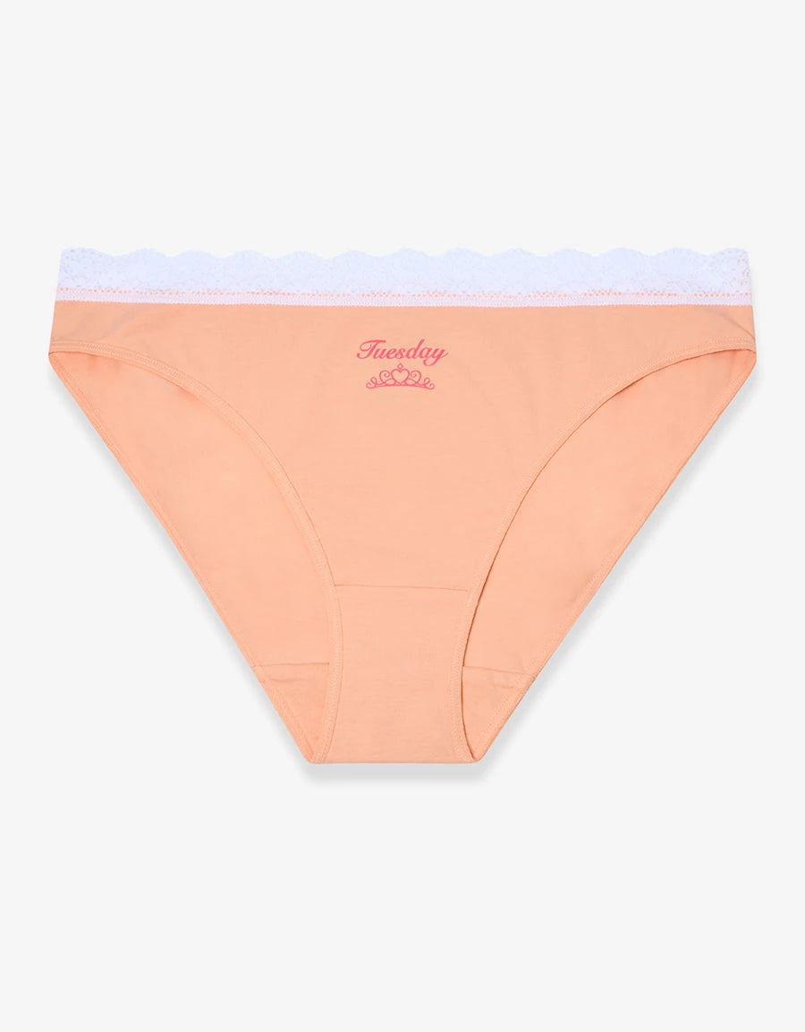 7-Pack Lace-Trim Cotton Bikini Panties