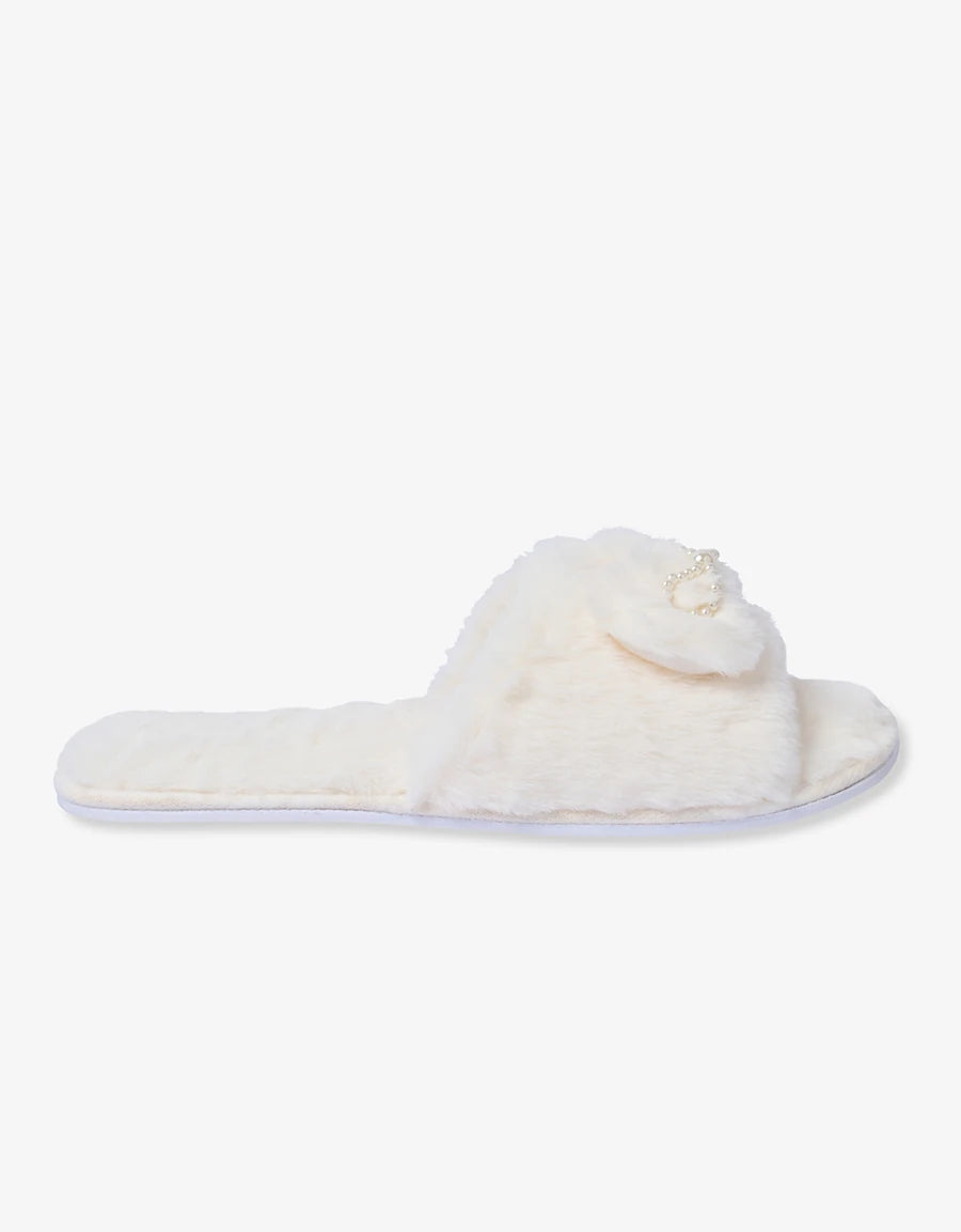 Pearl Detail Open-Toe Slipper
