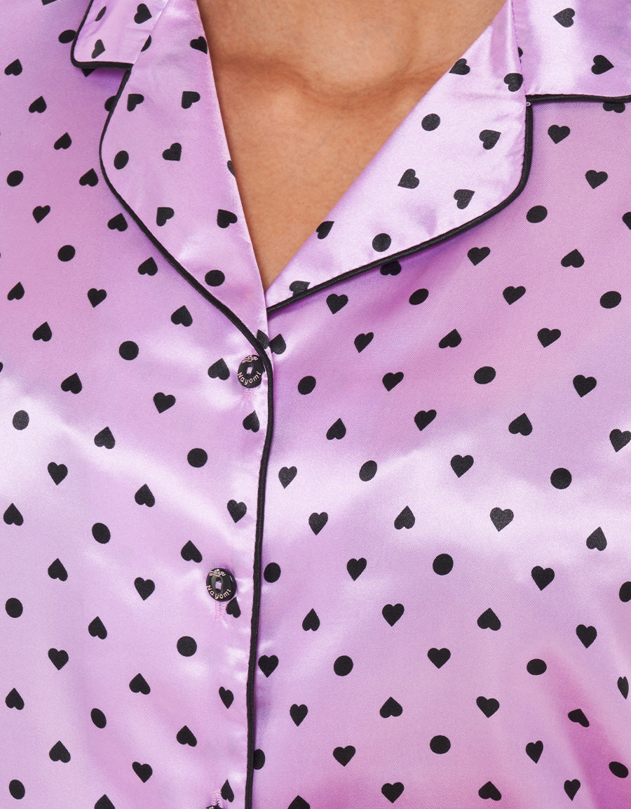 Sweetheart Short-Sleeve Long Pajama Set